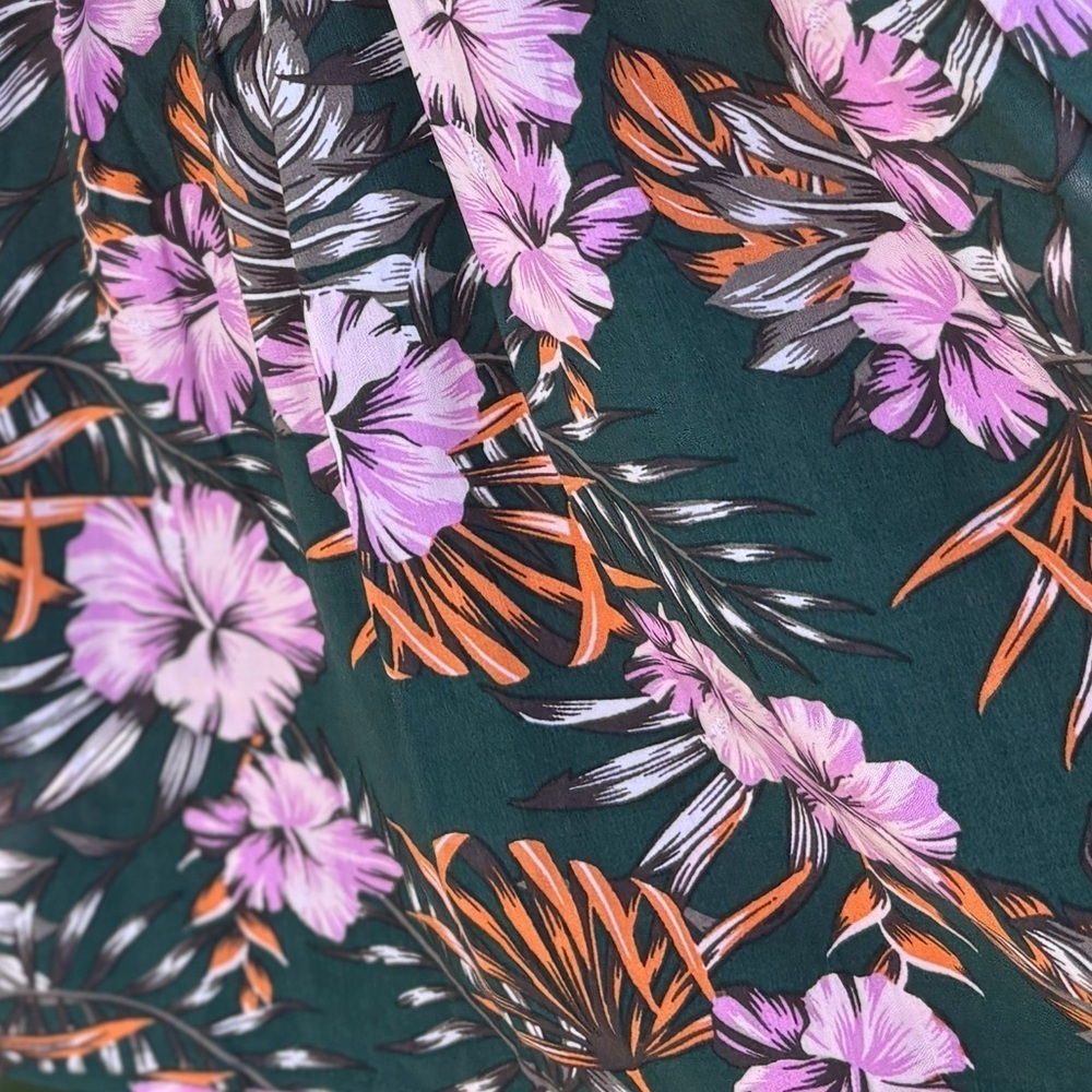 Carter's Green with Pink and Orange Tropical Hawaiian Print Sundress Size 6/6X - Picture 7 of 9